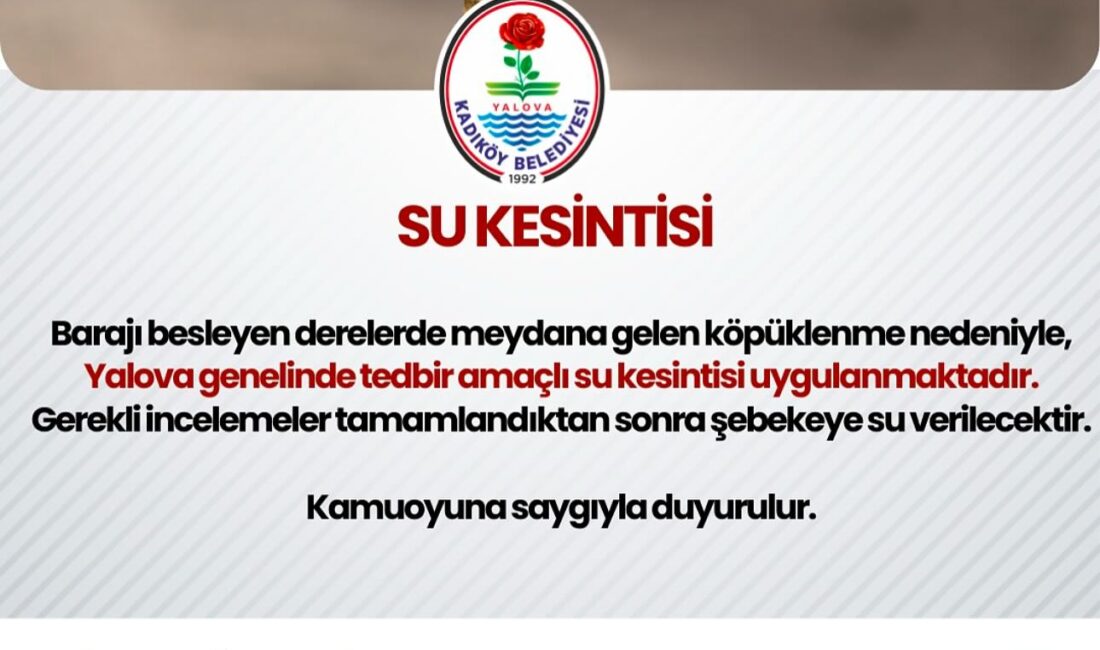 Yalova’da Su Kesintisi: Köpüklenme