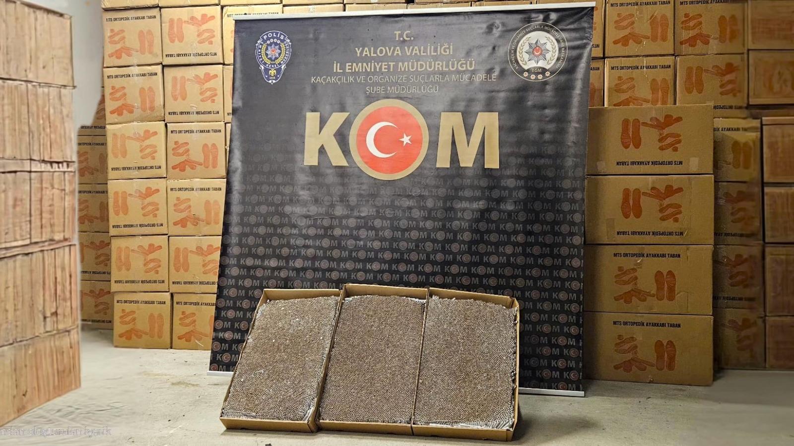 Yalova’da Kaçak Sigara Operasyonu: 10 Milyon TL Değerinde Makaron Ele Geçirildi