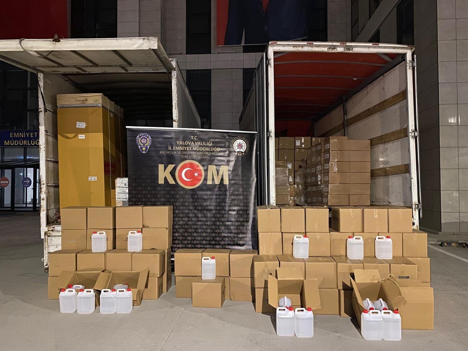 Yalova’da Kaçak Etil Alkol Operasyonu: 1.500 Litre Ele Geçirildi