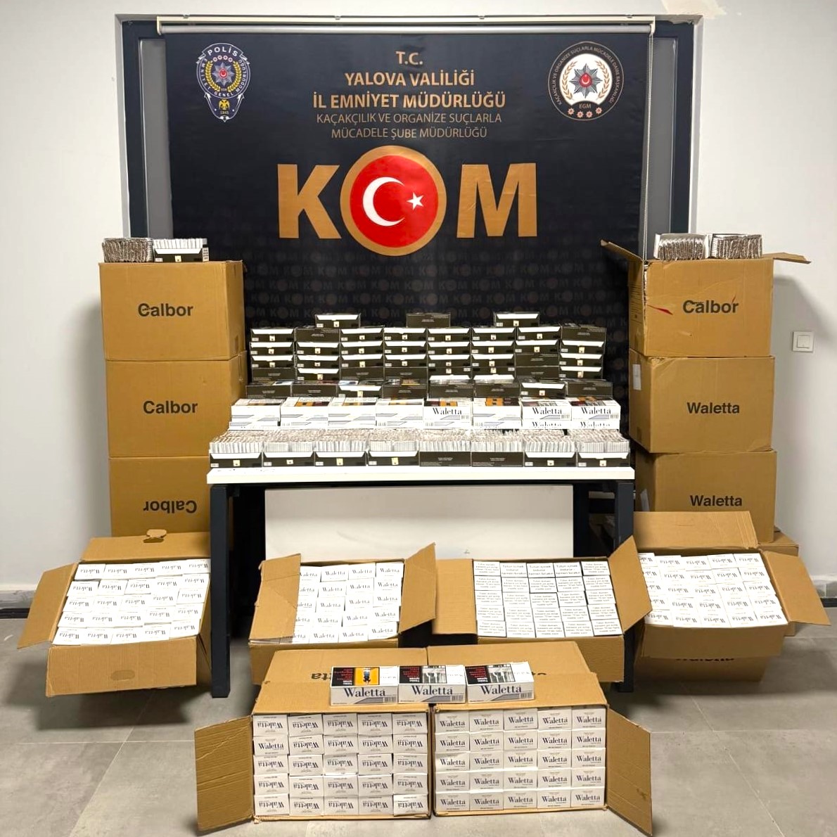 Yalova’da 150 Bin Adet Kaçak Makaron Ele Geçirildi