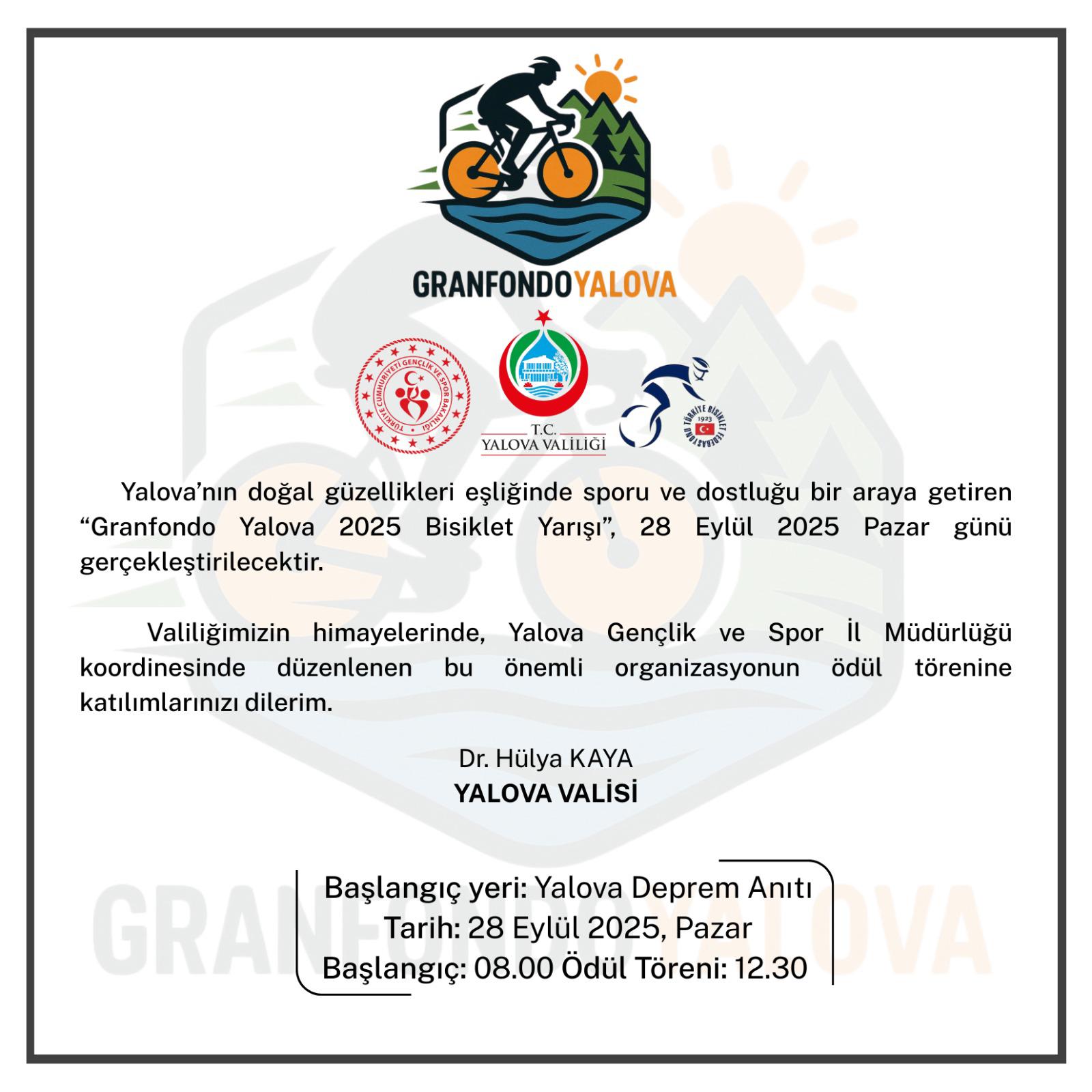 Yalova’da Granfondo 2025 Bisiklet Yarışı 28 Eylül’de Düzenlenecek