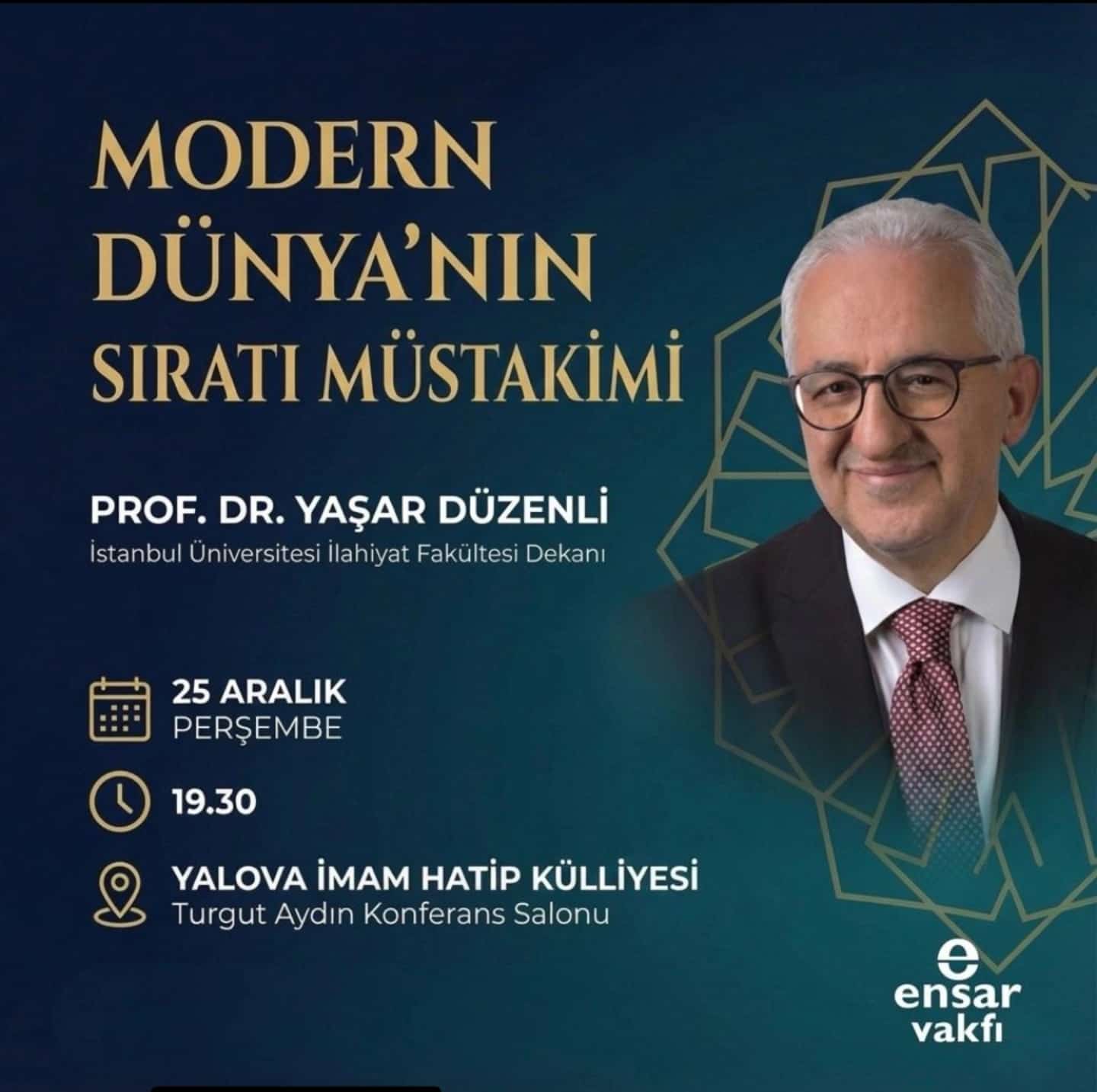 Prof. Dr. Yaşar Düzenli Yalova’da Regaip Kandili Sohbeti Verecek