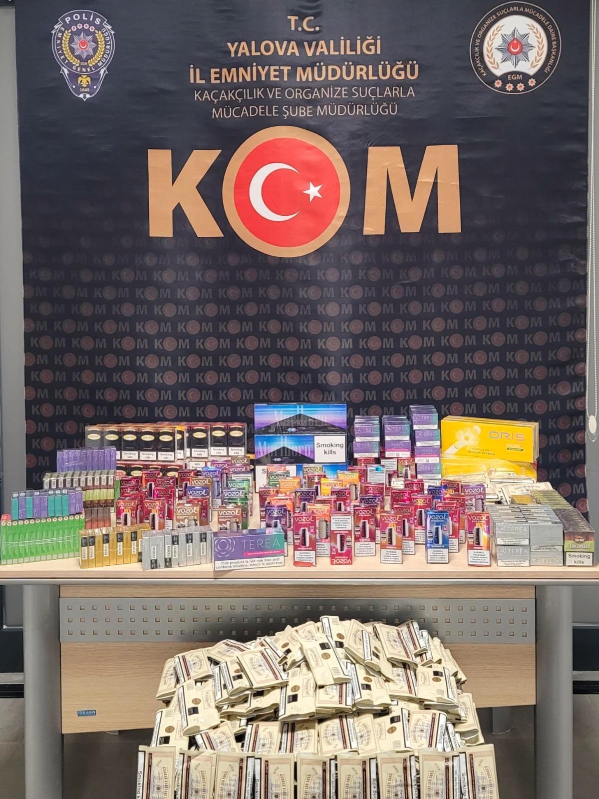 Yalova’da Dev Kaçakçılık Operasyonu: 1,5 Ton Tütün ve Binlerce Makaron Ele Geçirildi